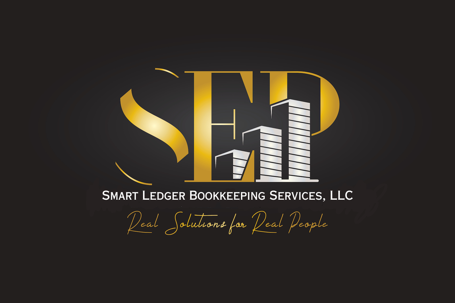A logo for a company called sep smart ledger bookkeeping services llc
