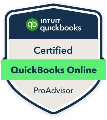 A badge that says ' certified quickbooks online proadvisor ' on it
