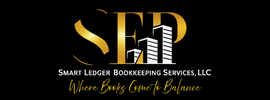 A logo for a company called sep smart ledger bookkeeping services llc