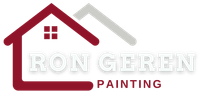 The logo for Ron Garen's painting shows a house with a red roof.