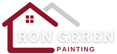 The logo for Ron Garen's painting shows a house with a red roof.