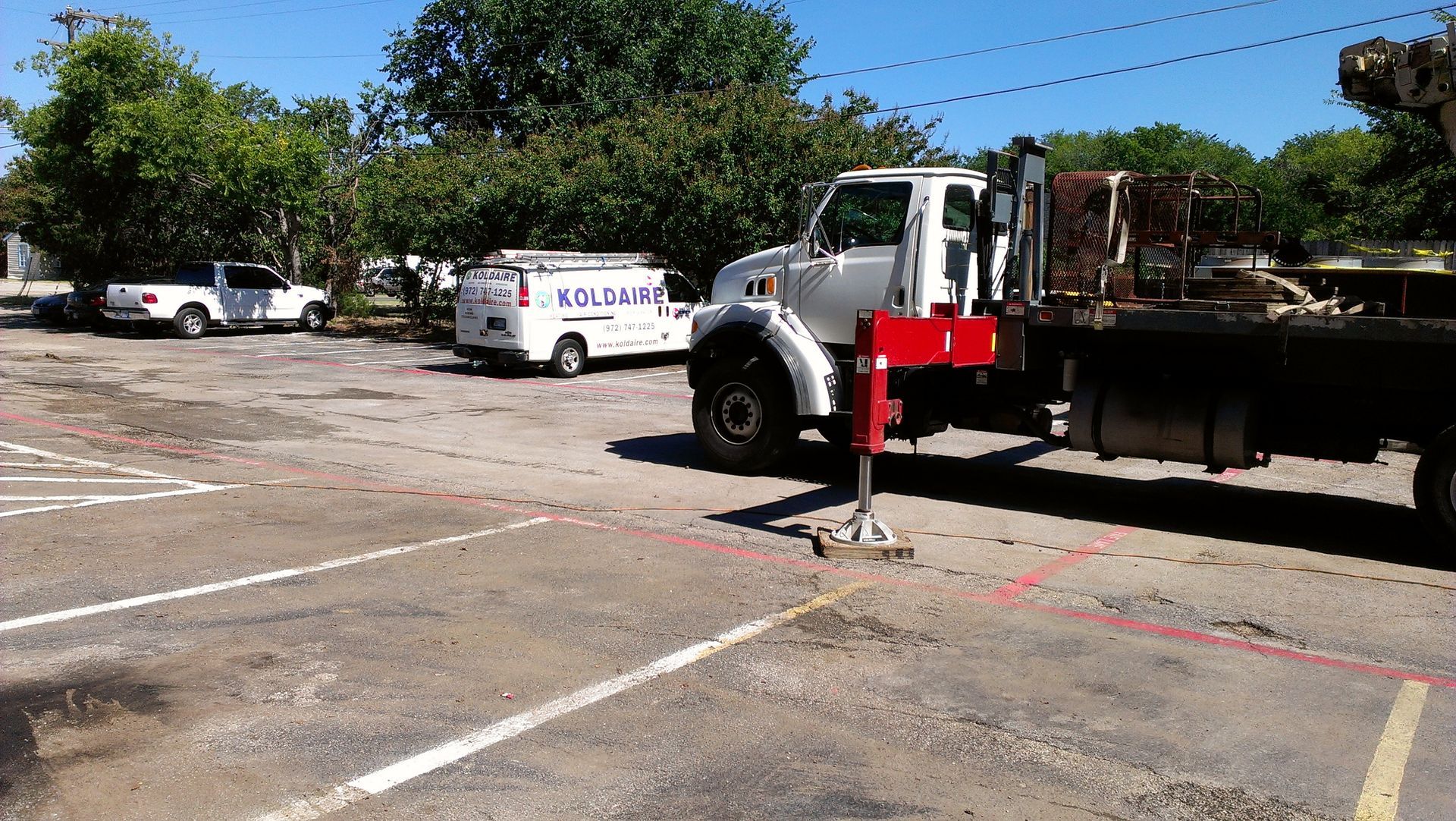 A tow truck with the word release on the side