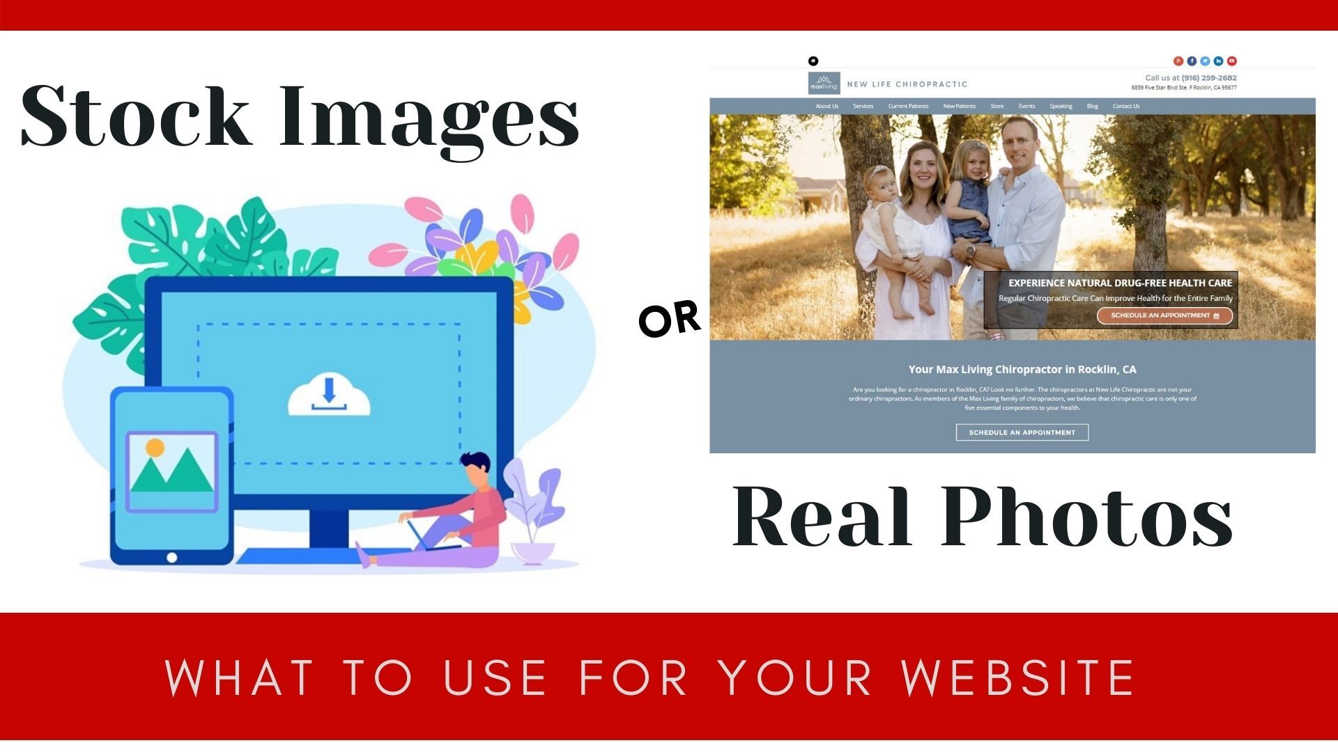 real or stock photos for your website