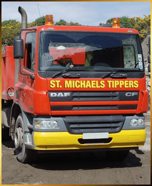 Our St. Michaels Tipper red and yellow wagon