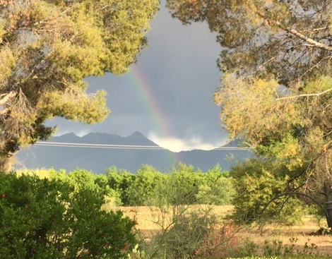 Arizona Mountains and rainbow view