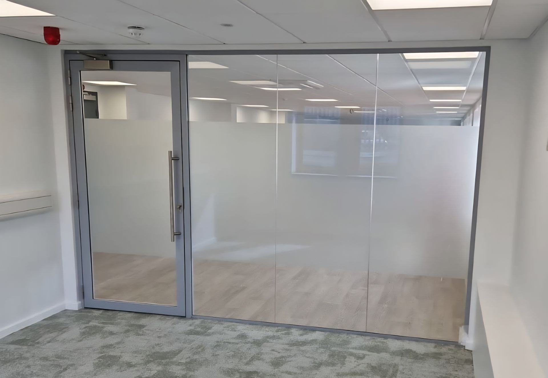 Acoustic Office Glass Partition Project with Acoustic Framed Glass Doors in Gosforth, Newcastle