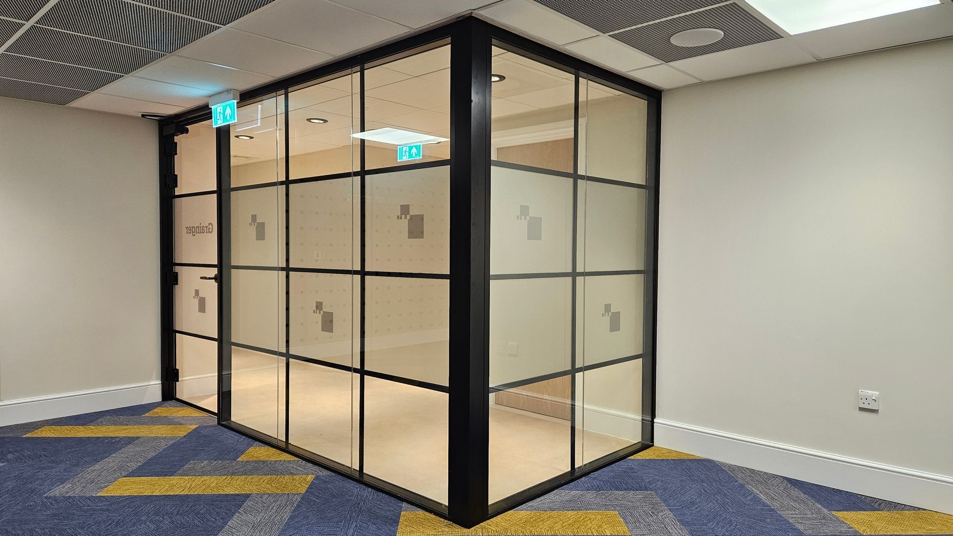 E30 (30/0) Aluminium Glazed Fire Screen with Single Glass Door Set in Newcastle