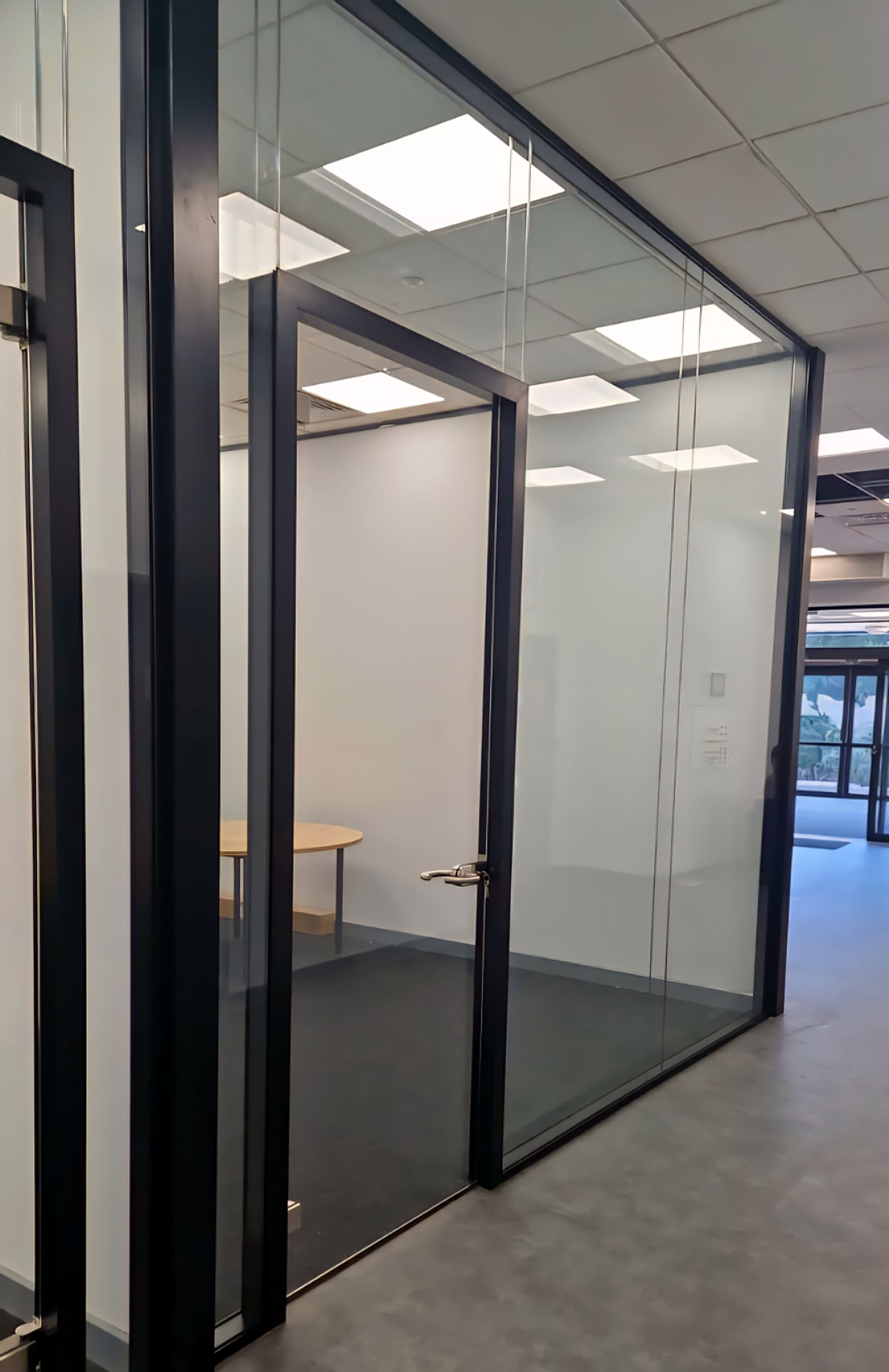 Double glazed office glass partitions incorporating glass doors in Washington, Sunderland