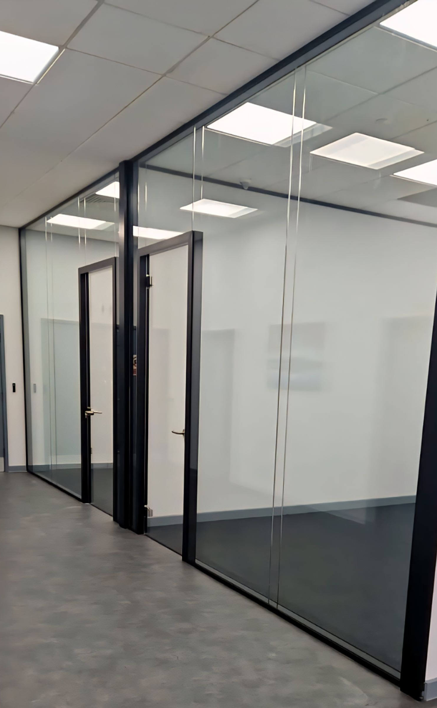 Double Glazed Office Glass Partitions  for Enhanced Acoustics including Glass Doors