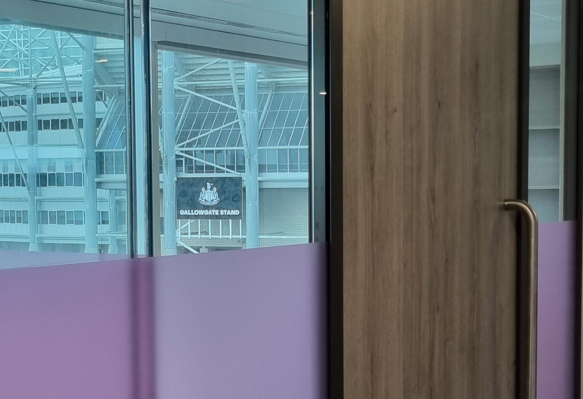 Double Glazed Office Glass Partition with Timber Doors in Newcastle