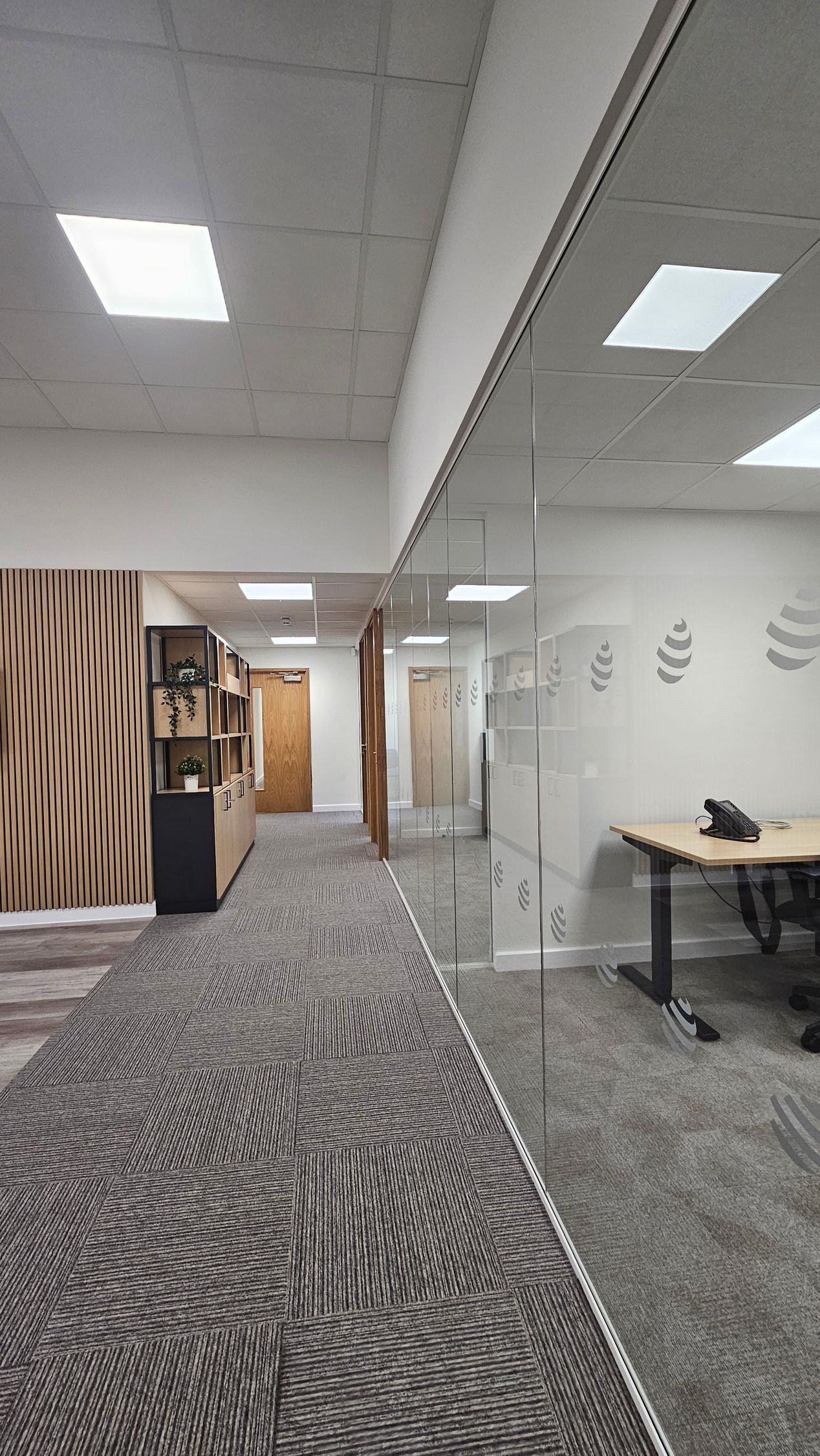 Single glazed office glass partitions on the outskirts of Newcastle by Clear Divide Glass Partitions