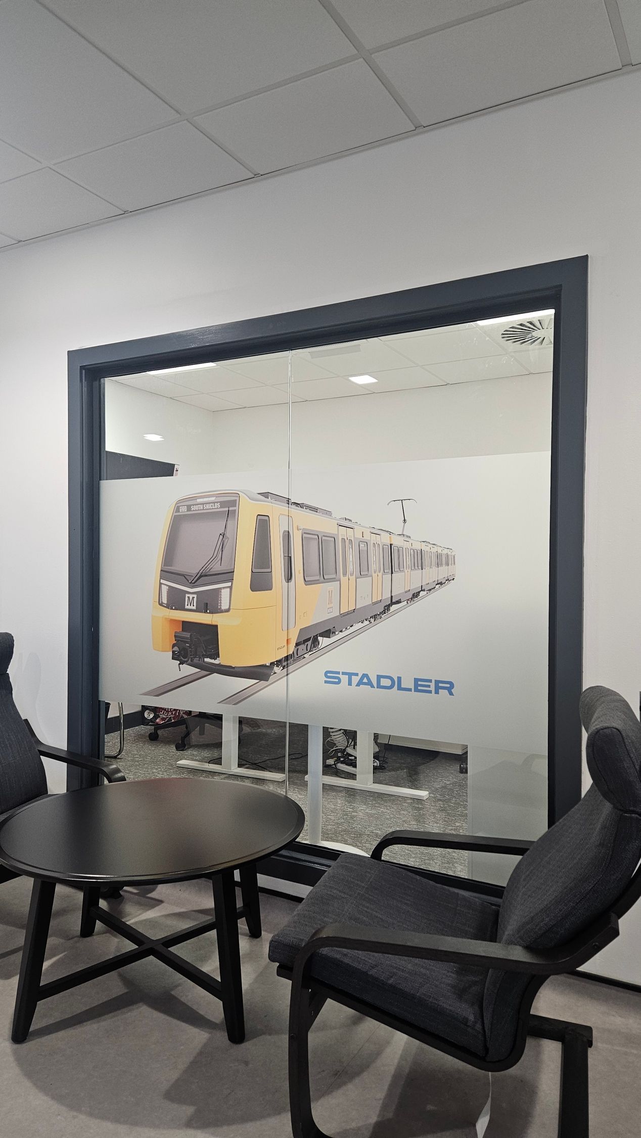 Clear Divide installation of fire rated glass partition in North East for Tyne & Wear Metro