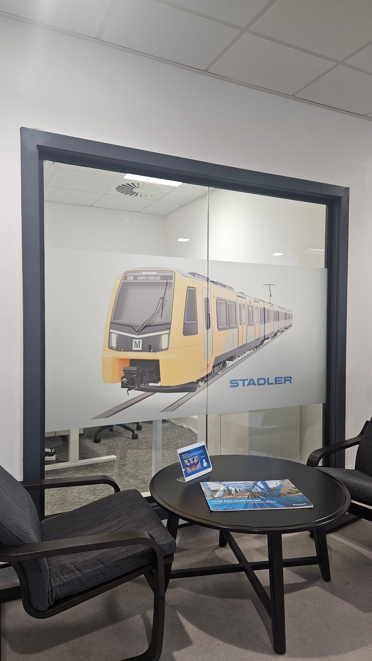 Aluminium single glazed fire screen installed for Newcastle Metro's new home 