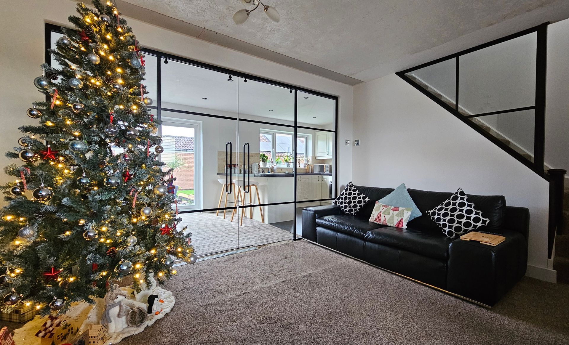 Festive residential glass partition project completed by Clear Divide Glass Partitions