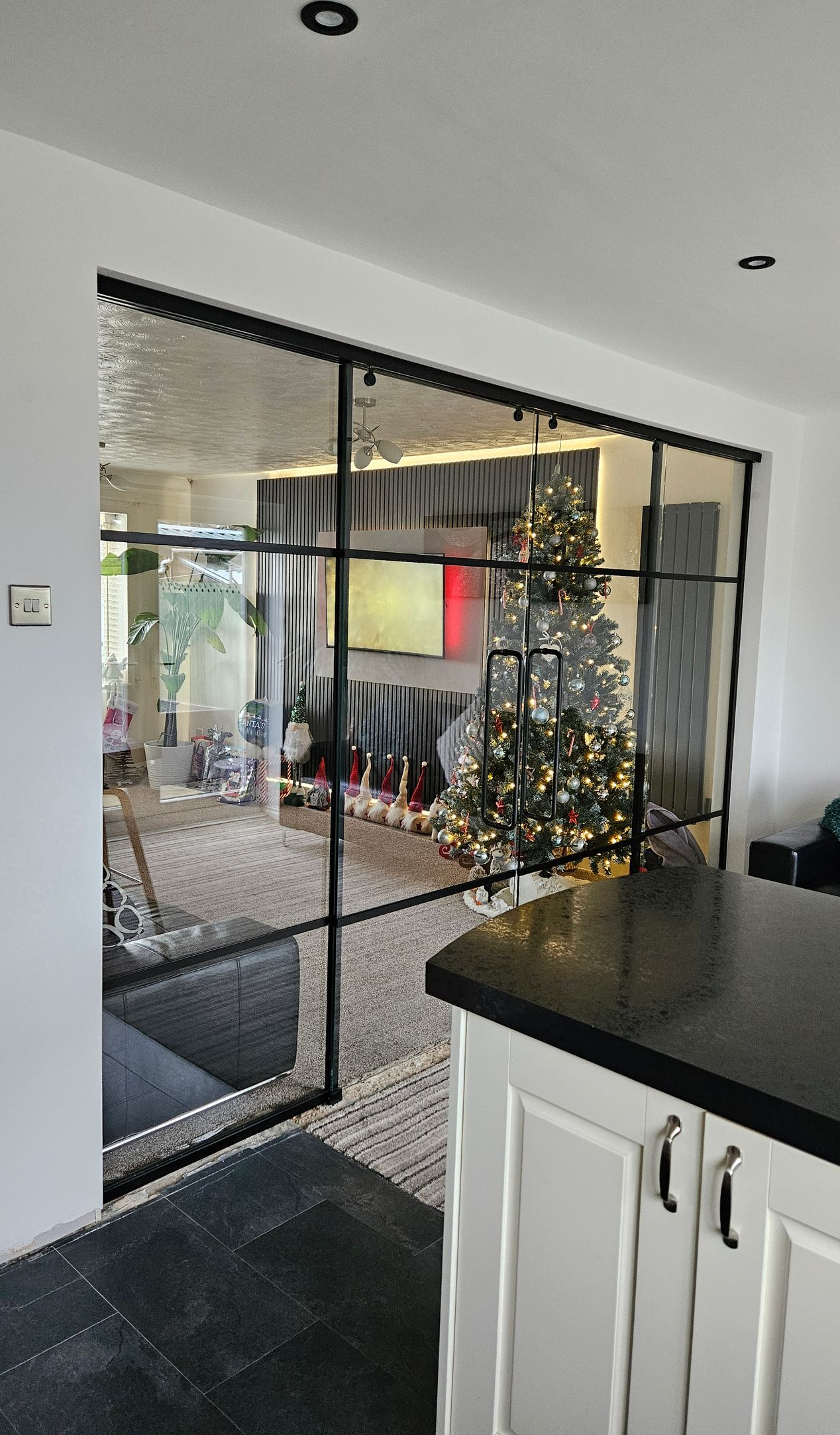 Domestic glass partition installed in Newcastle by Clear Divide Glass Partitions 