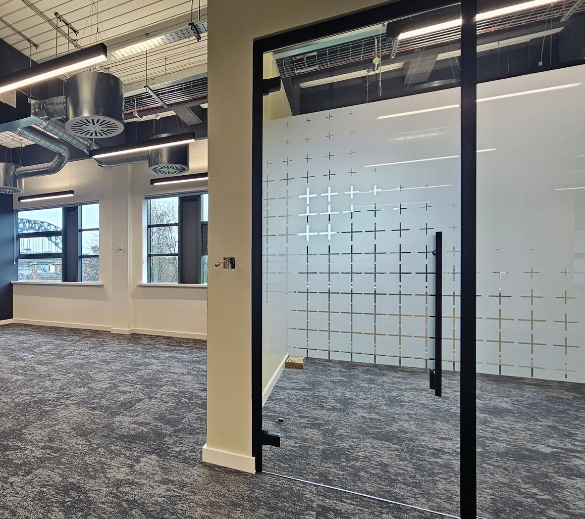 Glass walls and doors installed by Clear Divide Glass Partitions