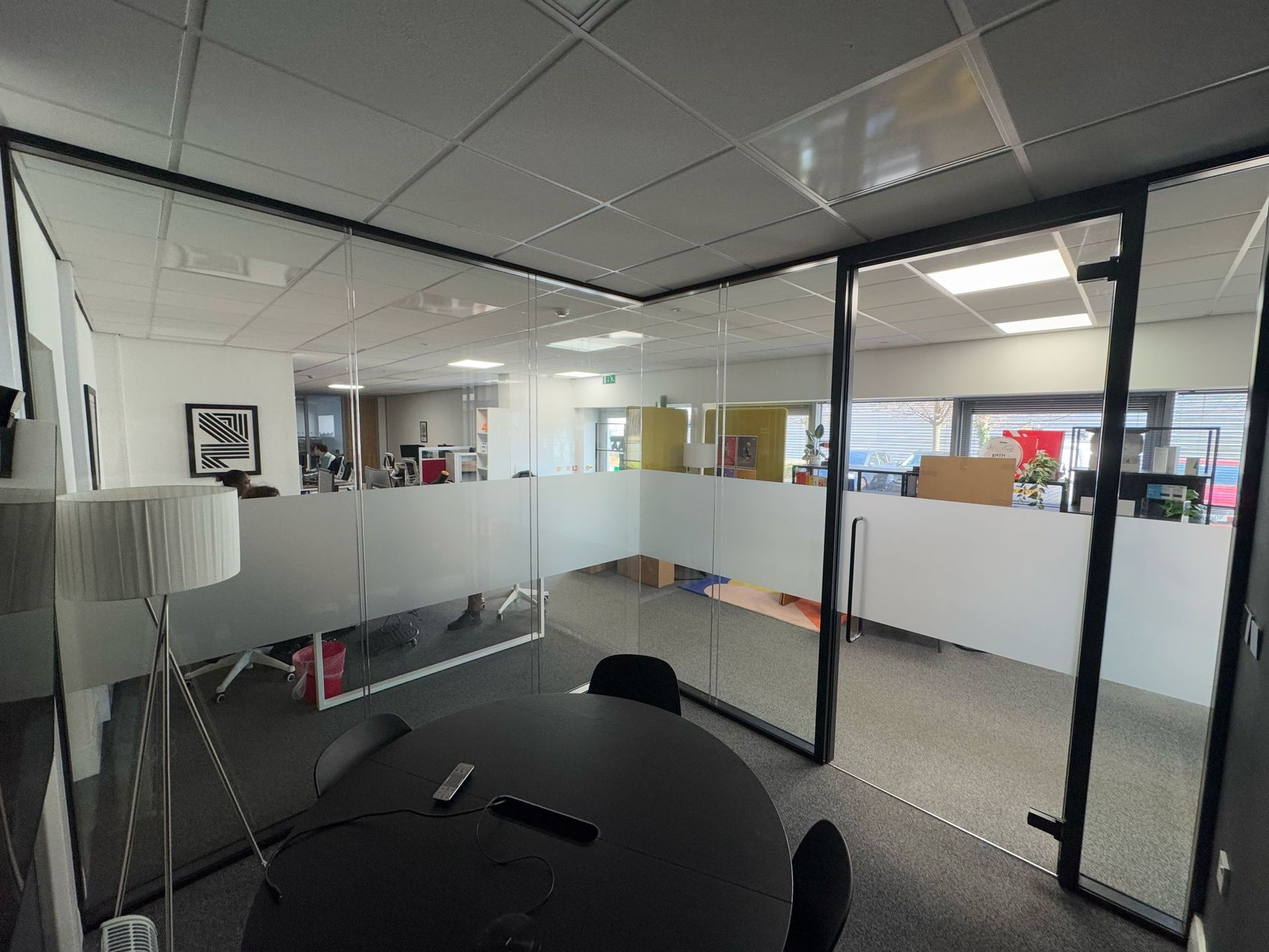Double glazed office glass partition with frameless door in Newburn office near Newcastle