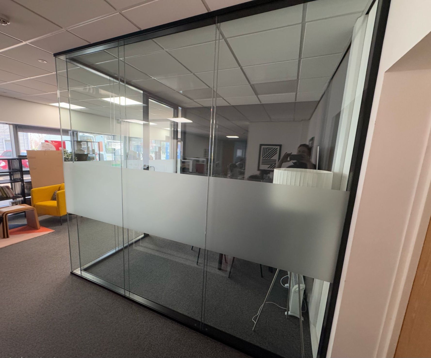 Clear Divide’s acoustic office glass partition system installed in North East commercial space