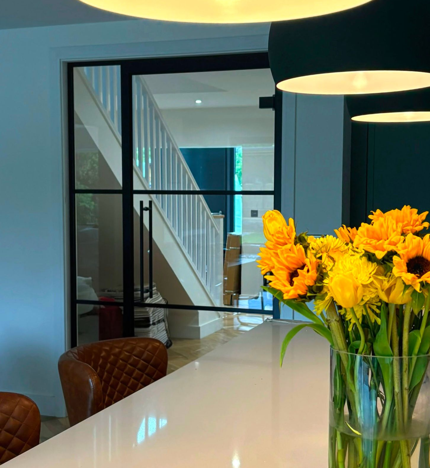 Residential crittall style glass door installed in Tynemouth on the North East coast