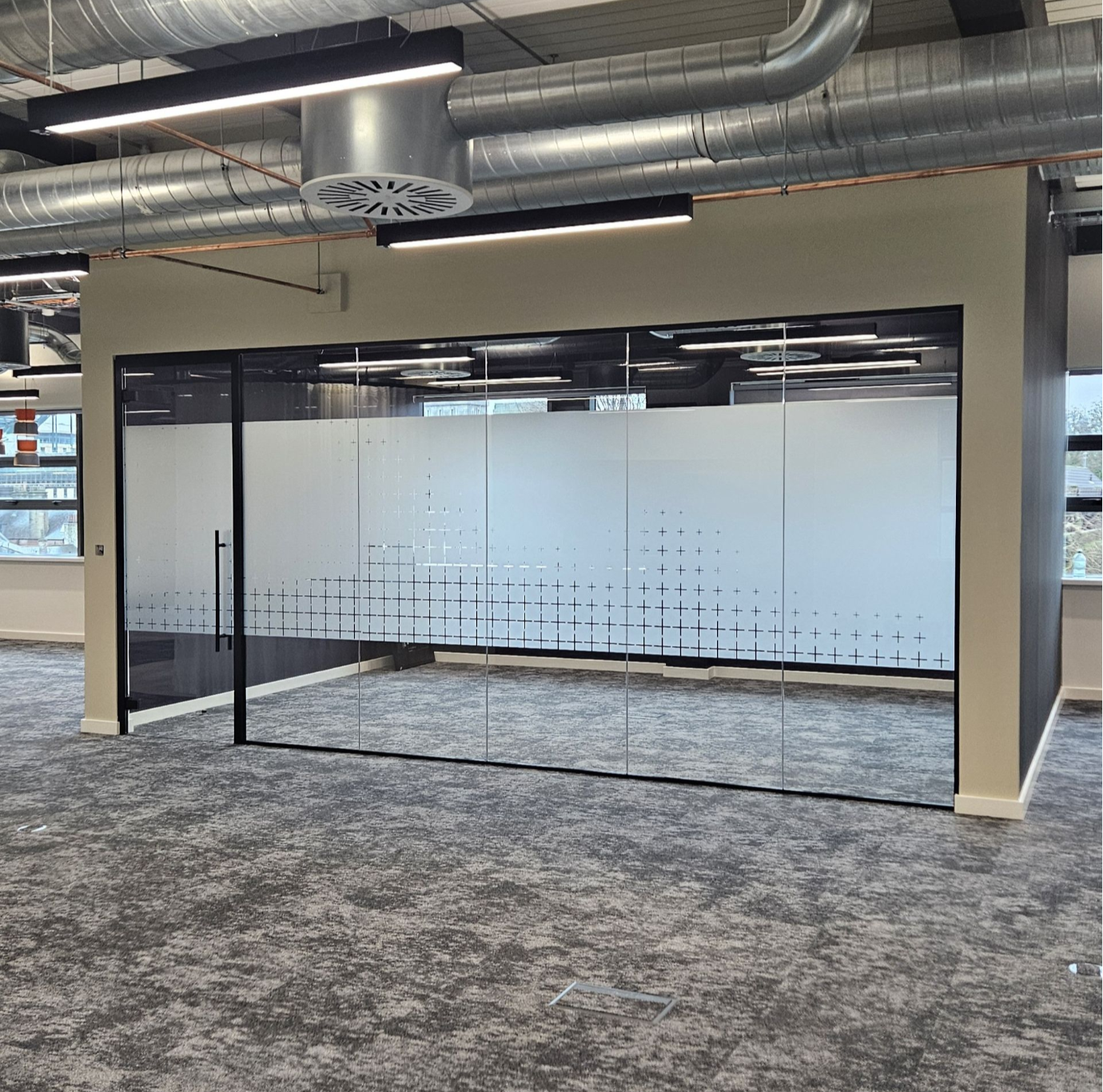 Acoustic Glass Office Partitions using 12.8mm Acoustic Laminated Glass