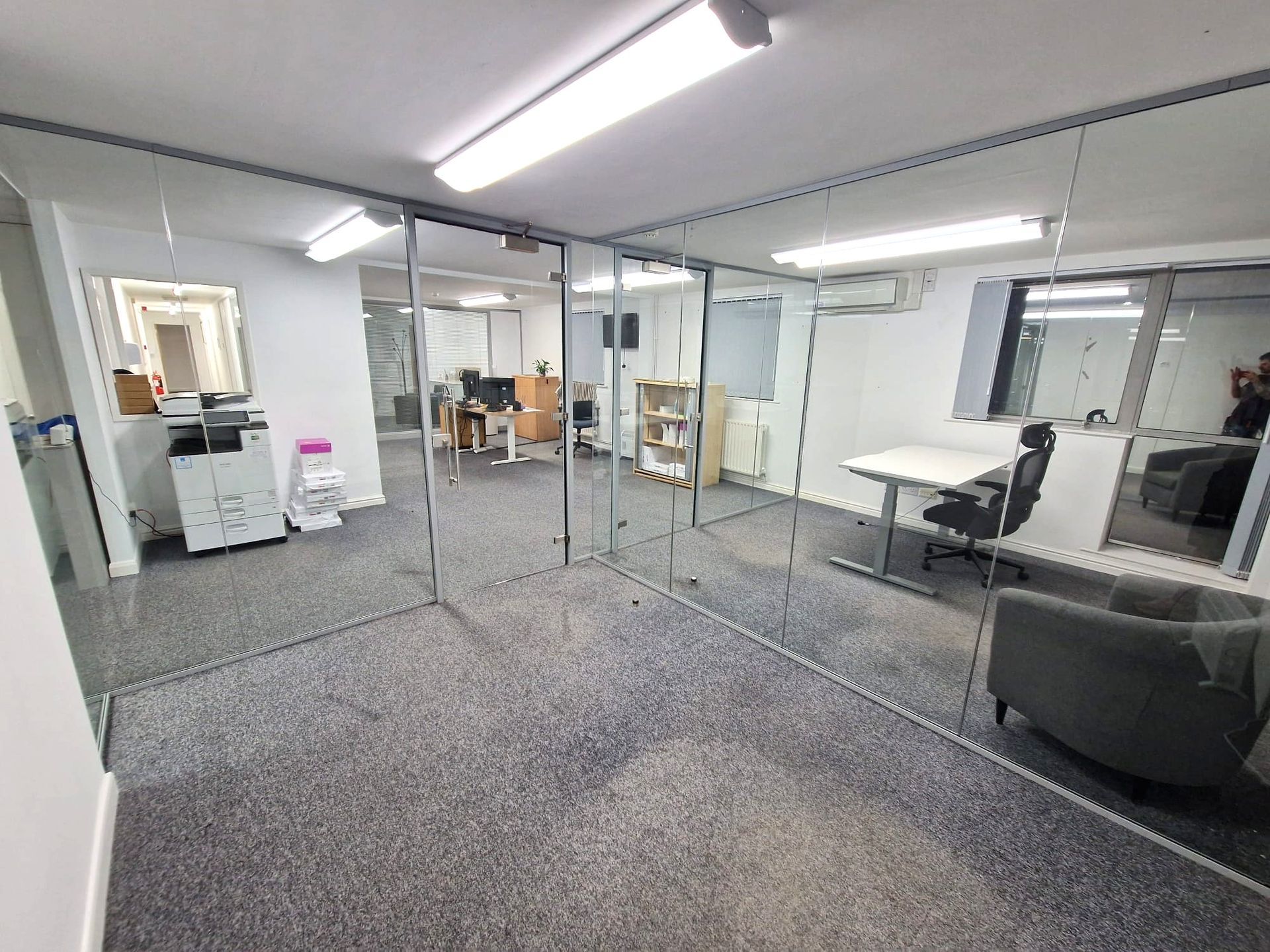 Modern glass office partitions Stockton-on-Tees