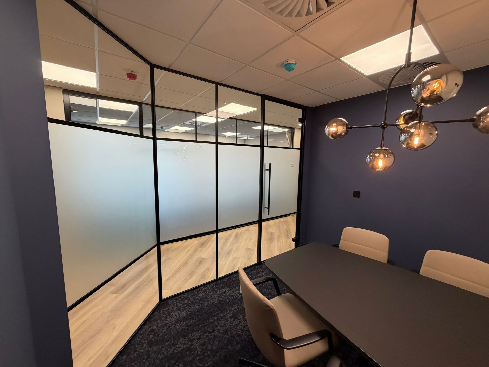 Crittall style glass office partitions Winchester Hampshire by Clear Divide