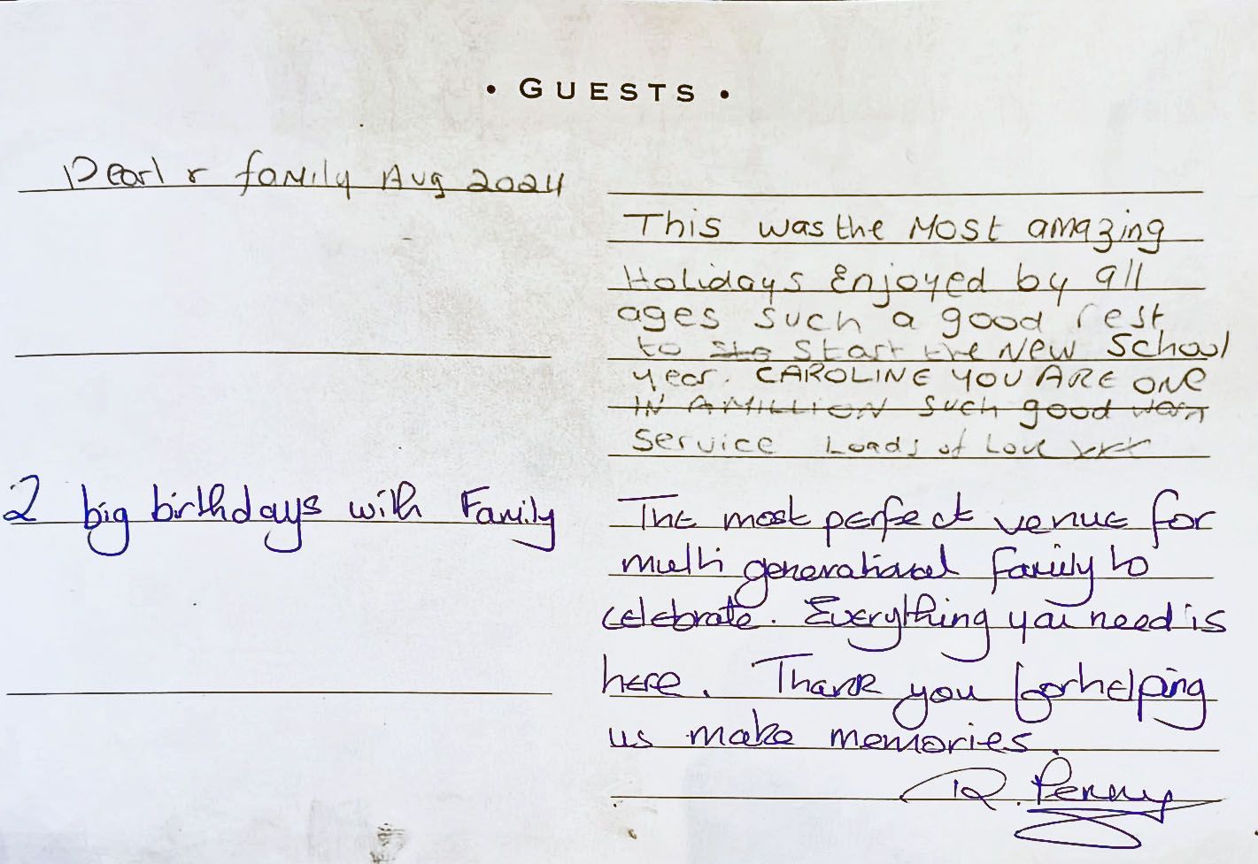 Arniss Lodge New Forest guest book five-star.