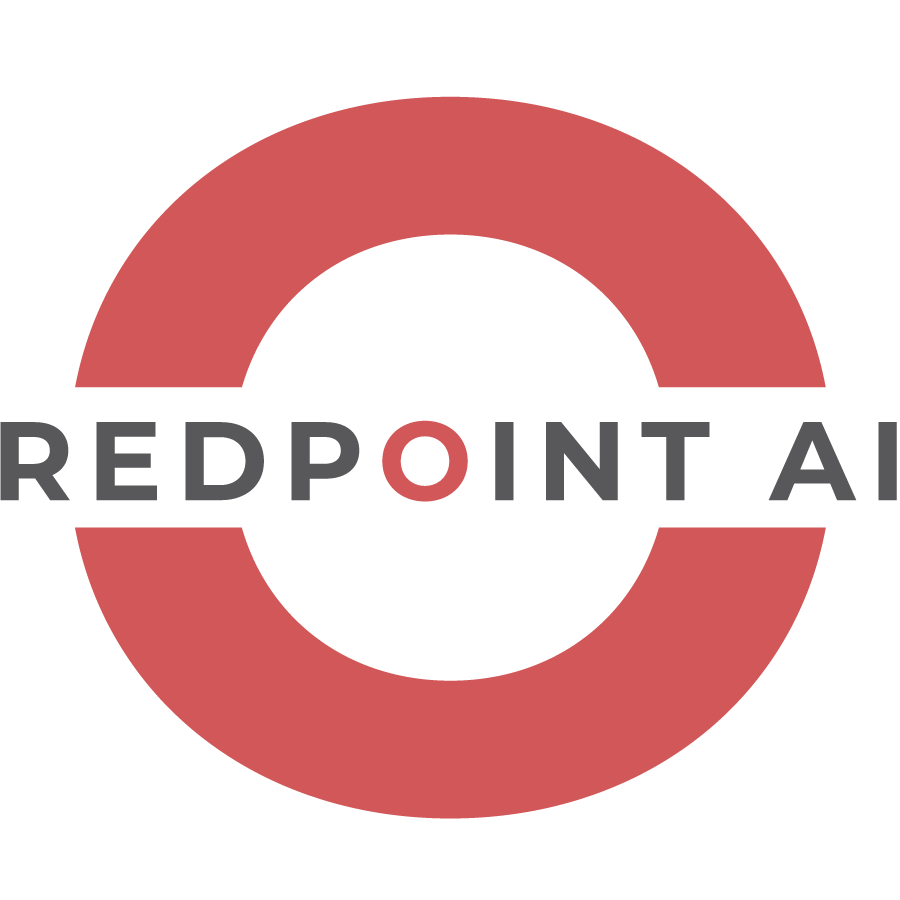 A red circle with the words redpoint ai on it