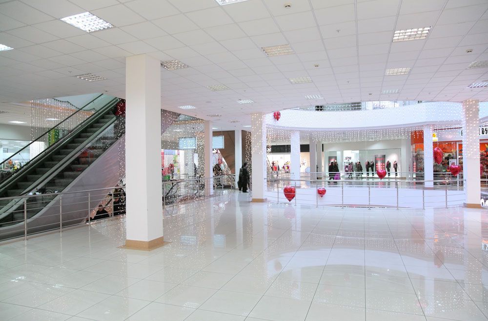 Shopping Mall Adorned with Red Heart Balloons — NBM Constructions