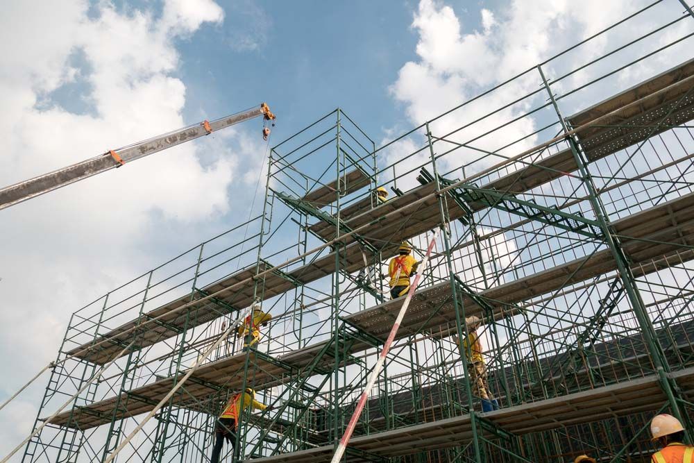 Scaffolding Structure for Construction with Crane — NBM Constructions