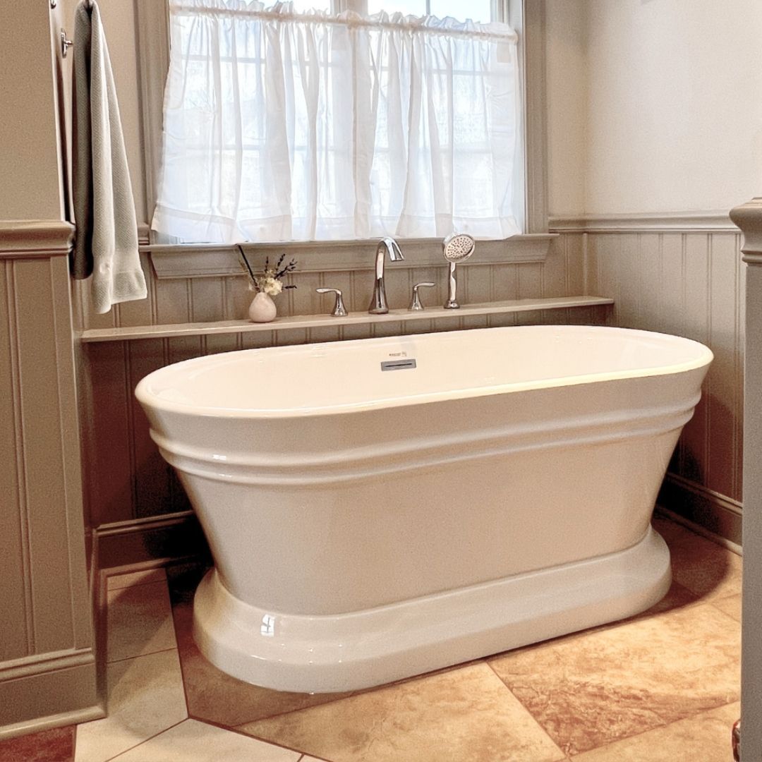 Soaking Tub with Custom-Built Space in Camp Hill, PA Bathroom