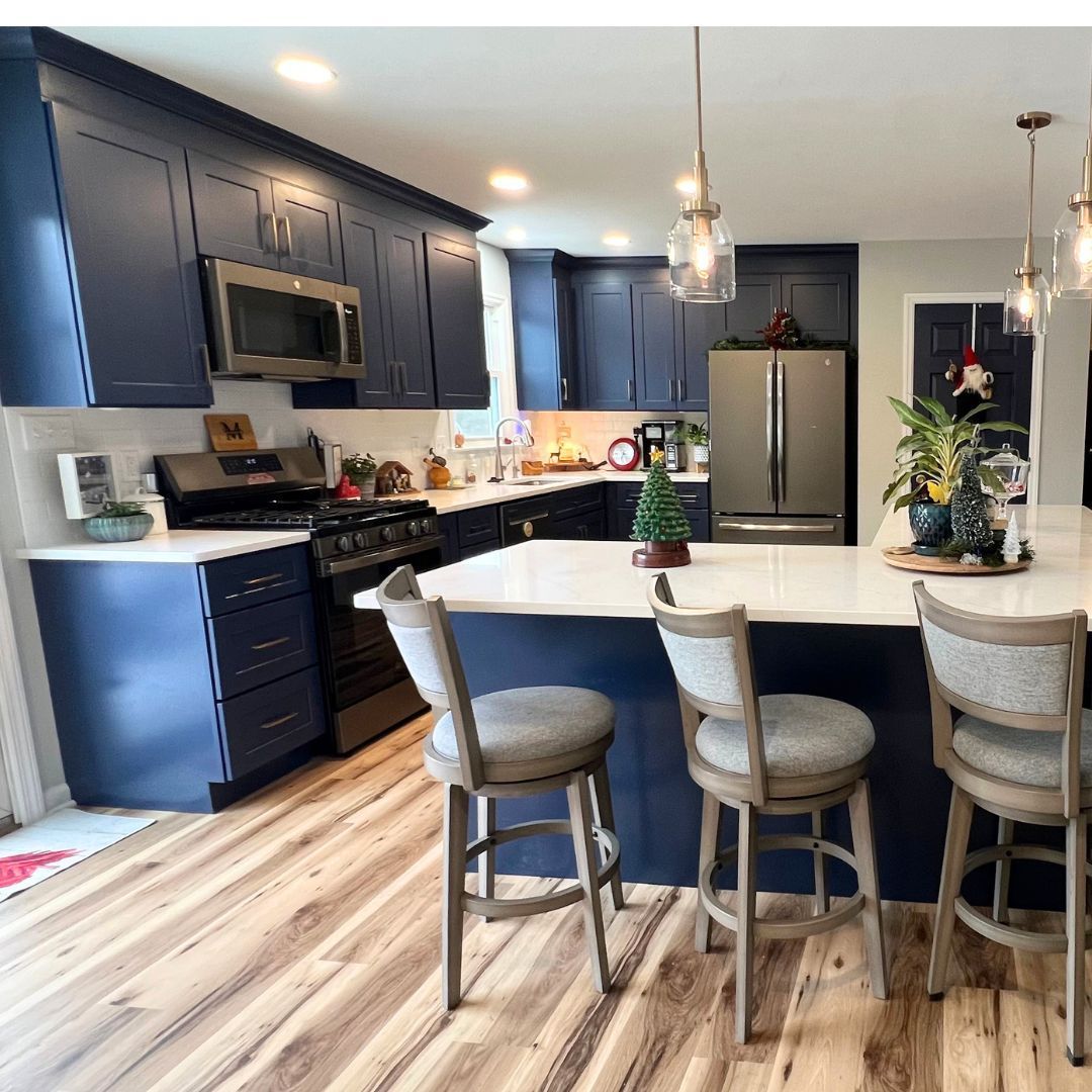 Kitchen Remodel with Blue Cabinets