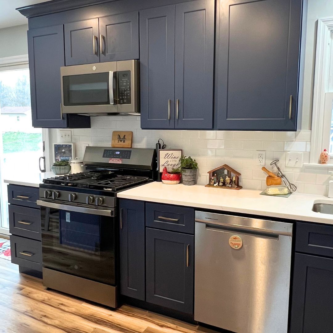 Kitchen Renovation with Blue Cabinets