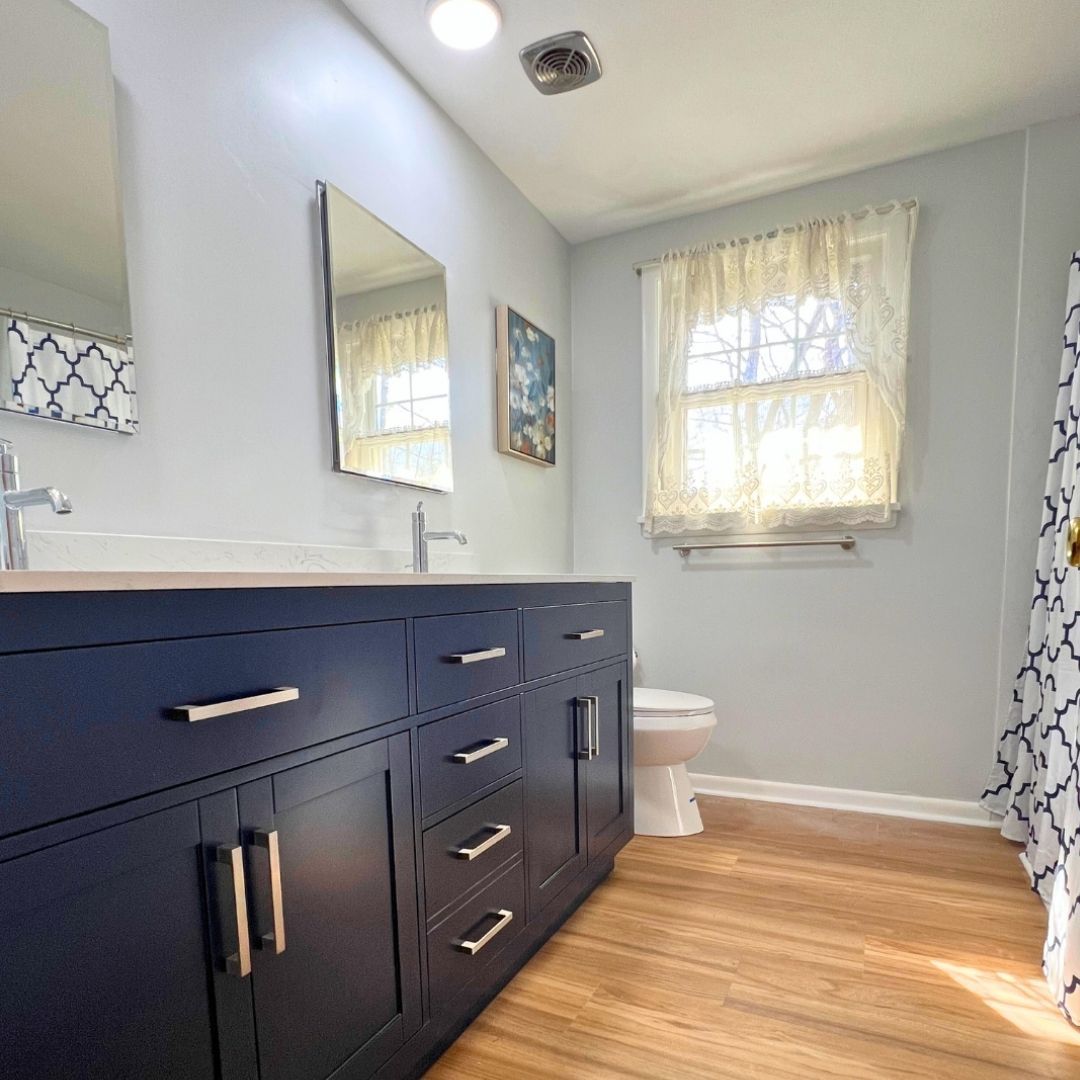 Central PA Bathroom Remodel with New Vanity, Flooring and Shower