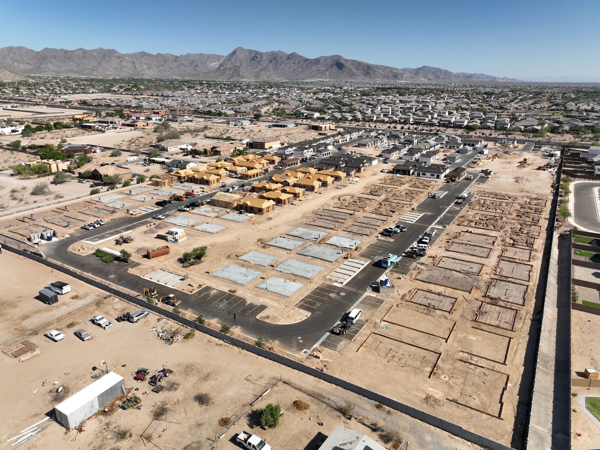 Community at various stages of construction