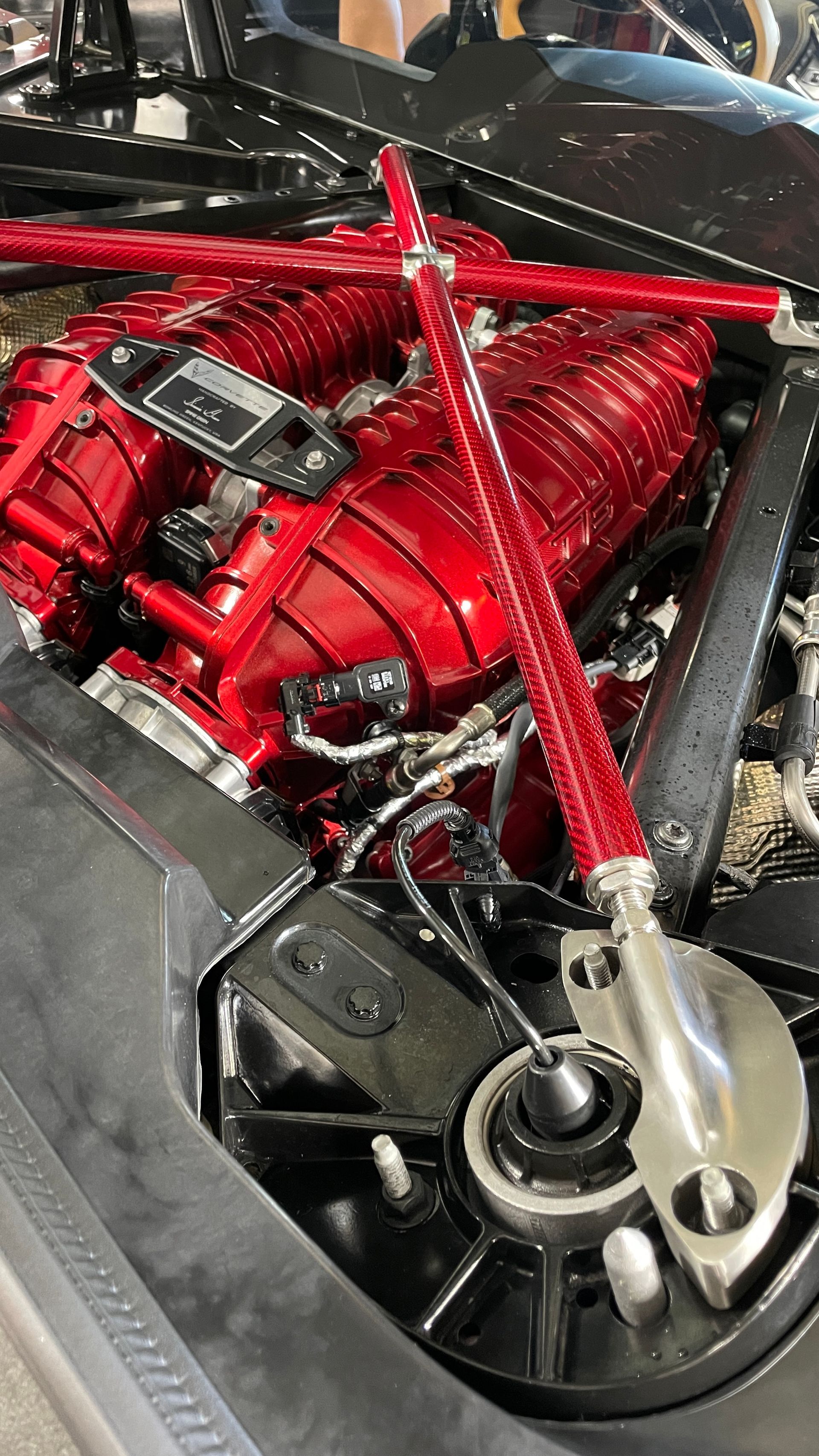 red car engine