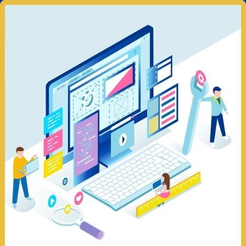 Person sketching UI design concepts in a spiral notebook with a pink pen.