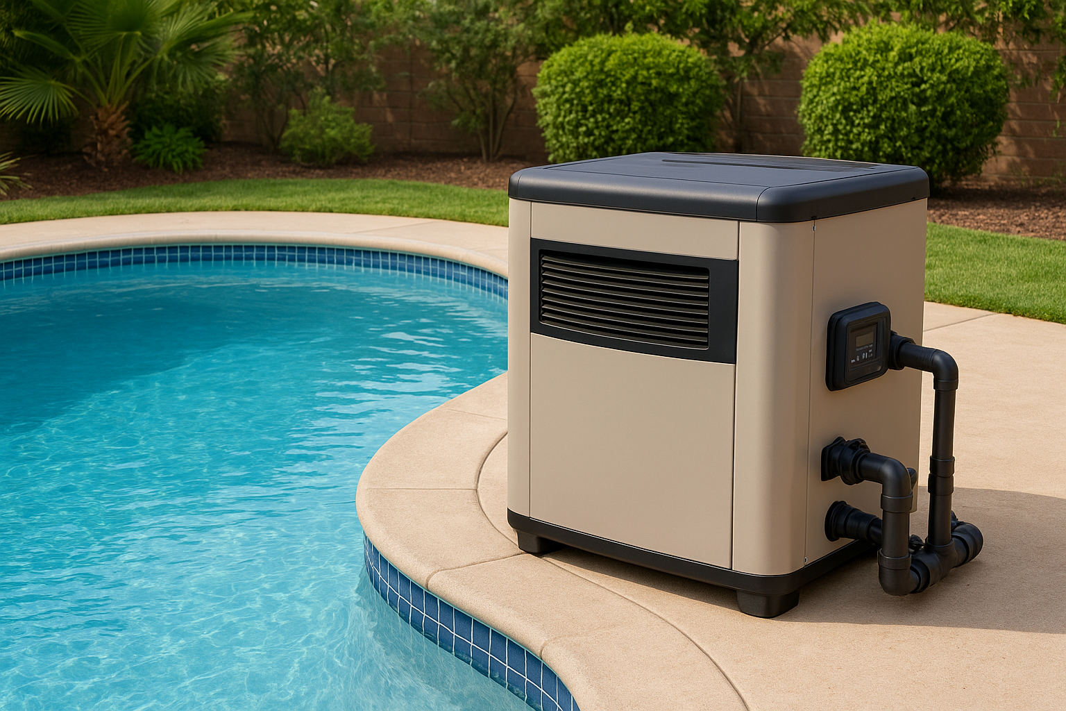 pool heater beside the pool