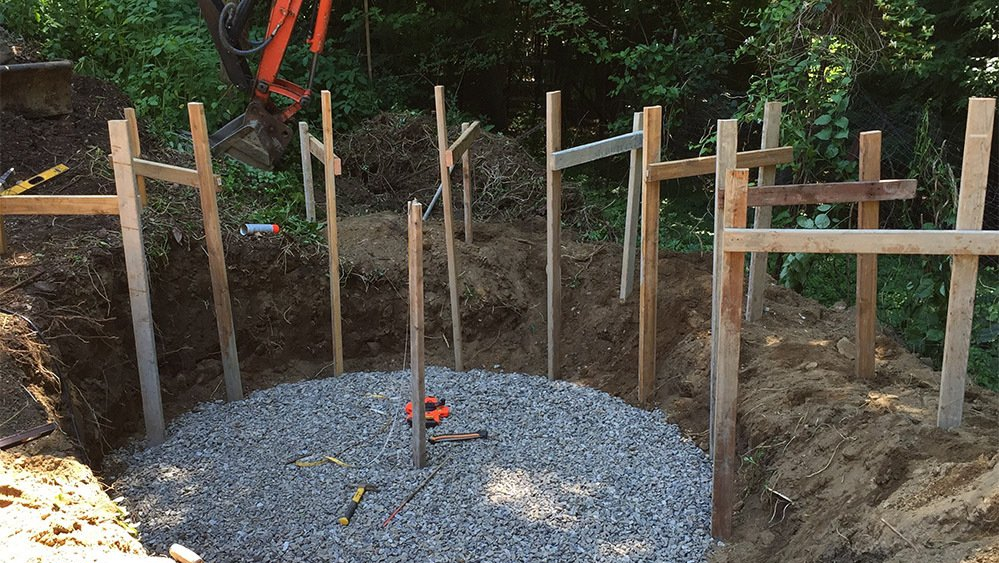 aerial view of a swimming pool