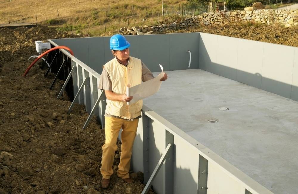 contractor planning for pool construction