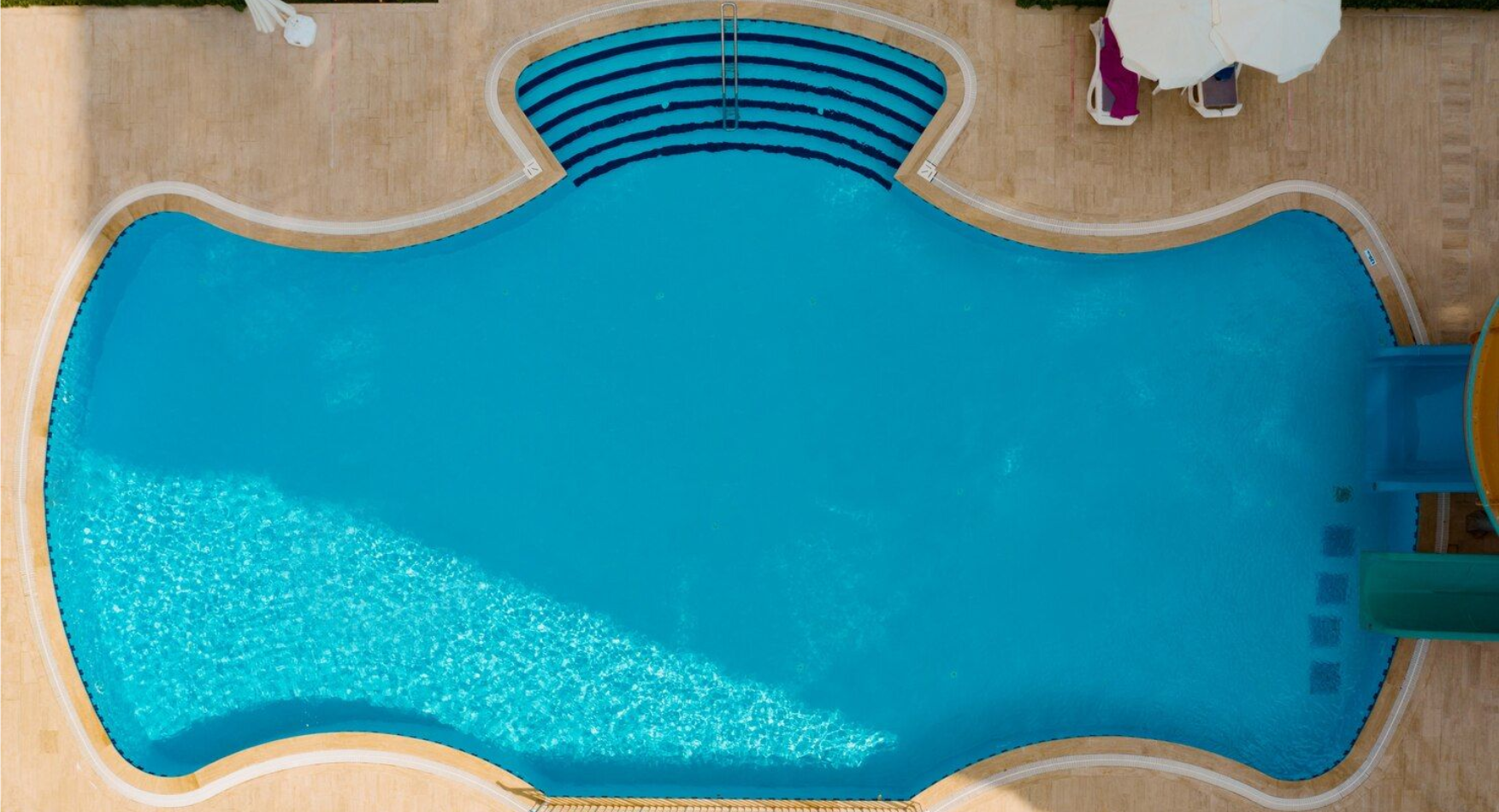 aerial view of a swimming pool