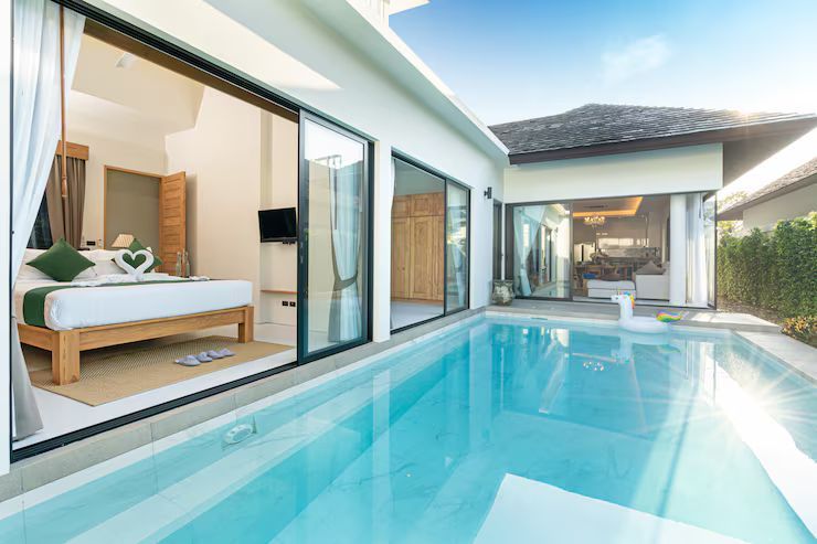 Backyard pool oasis