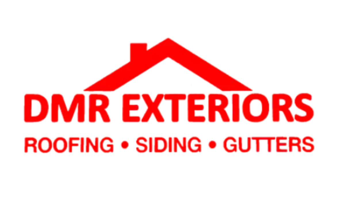 The logo for dmr exteriors roofing siding and gutters