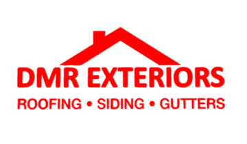 The logo for dmr exteriors roofing siding and gutters