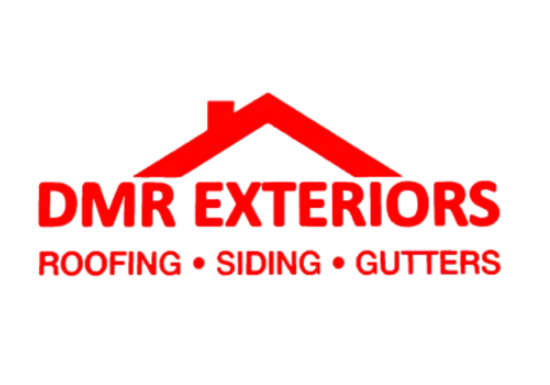 The logo for dmr exteriors roofing siding and gutters