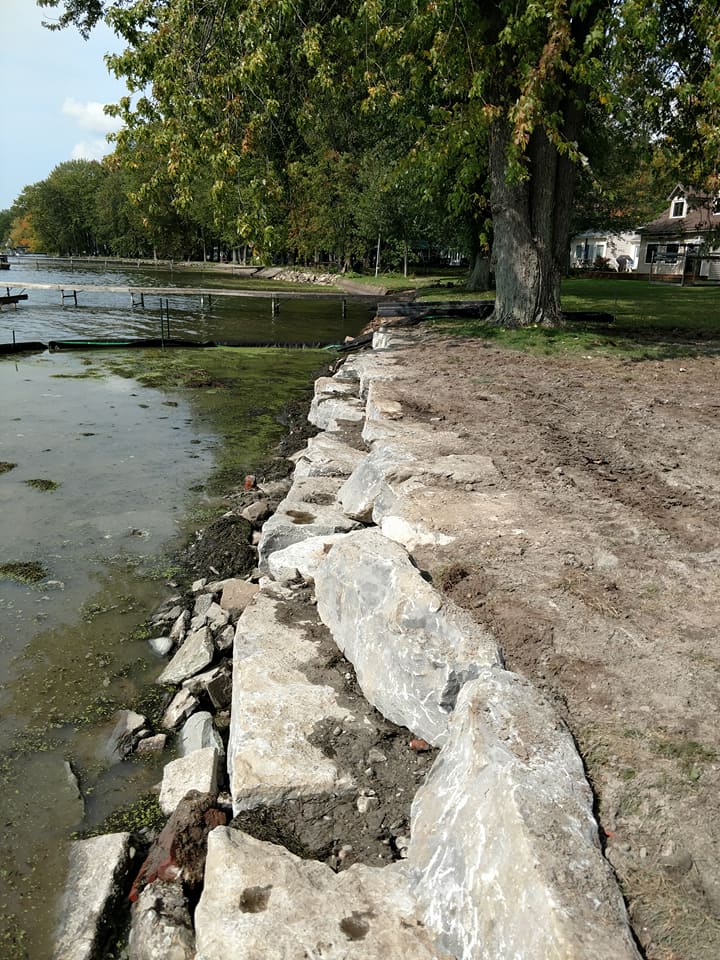 Waterfront Landscaping Restored Rock Formation in Chautauqua NY