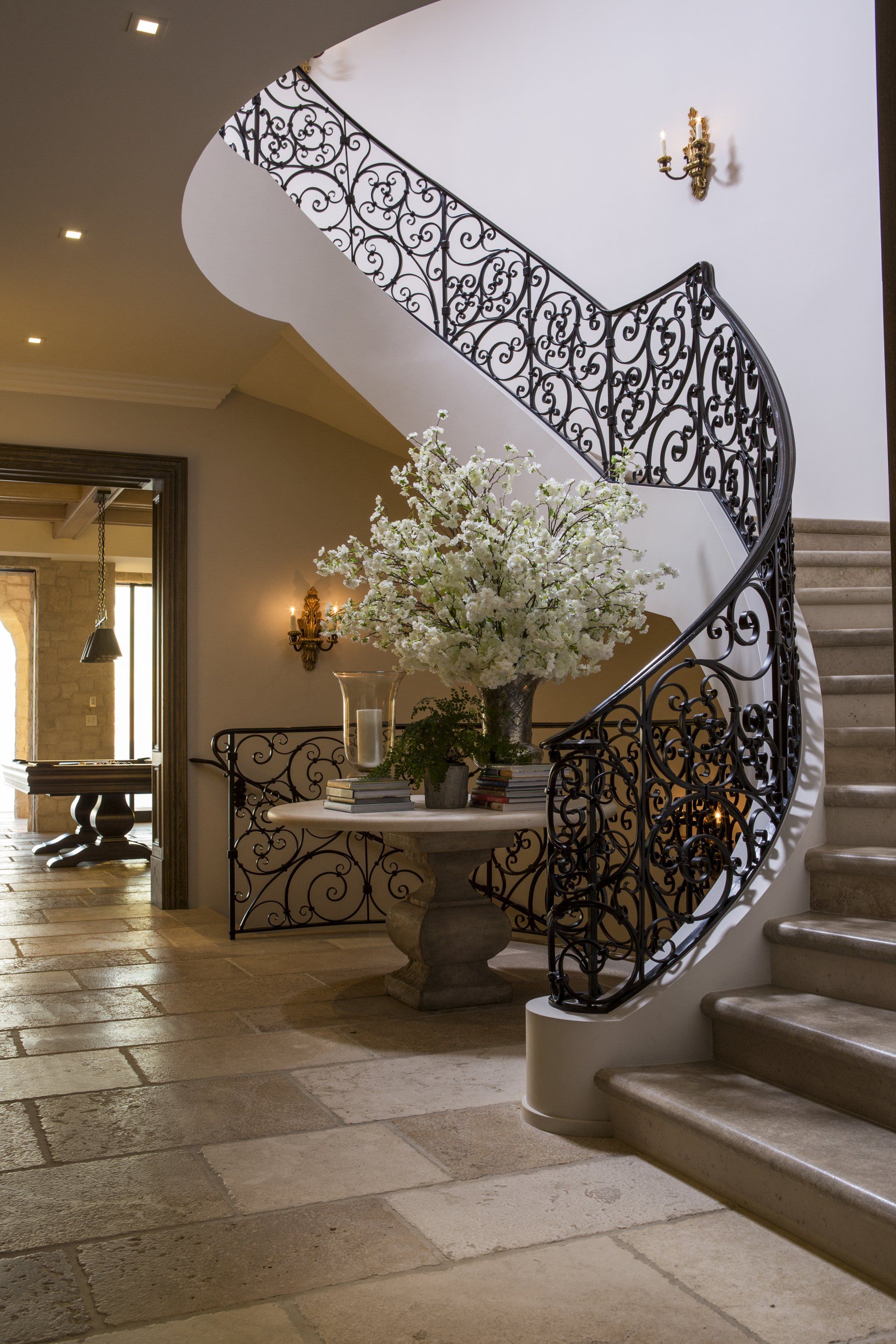 entryway of a Provence villa located in Dana Point designed by Oatman Architects