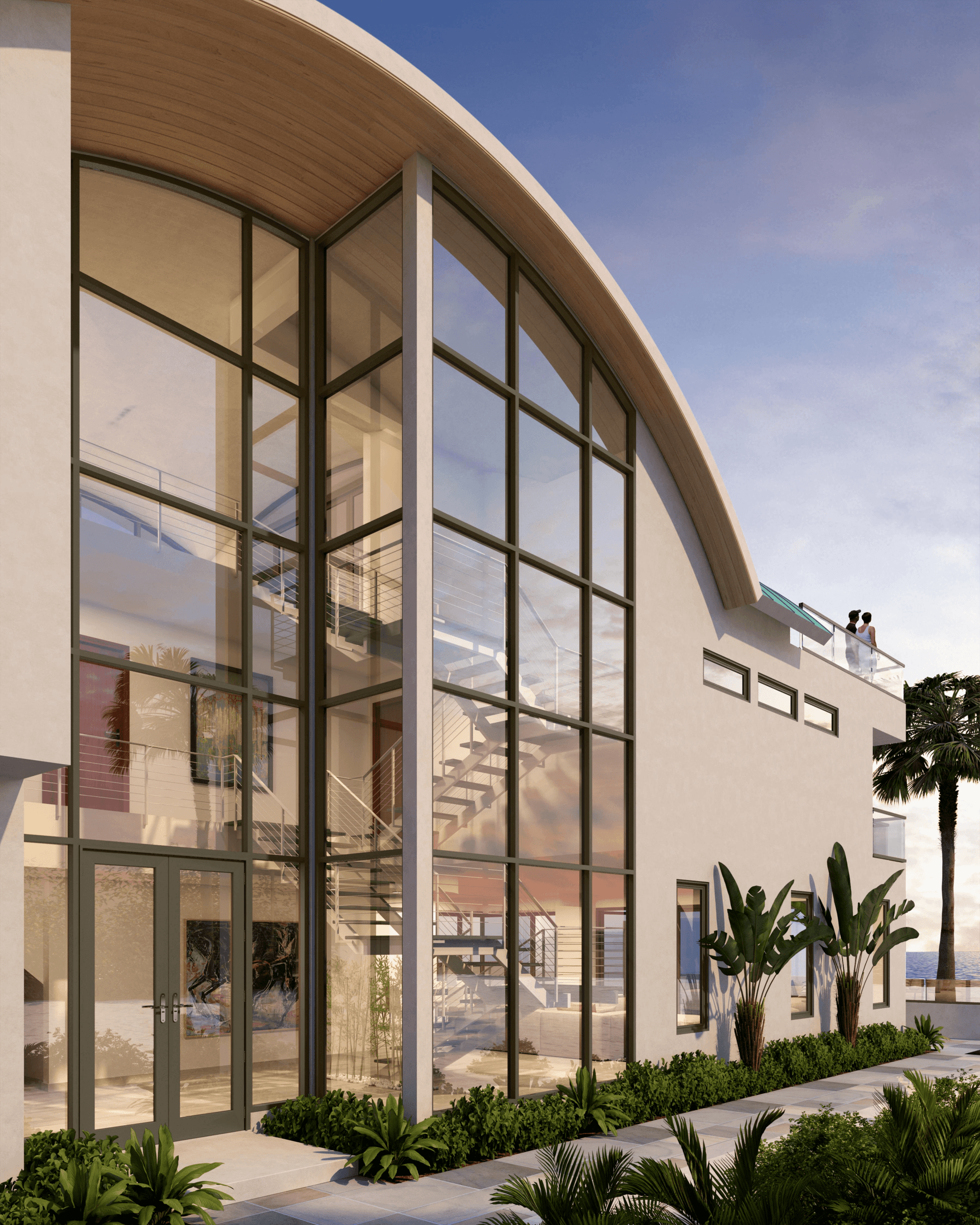 exterior of a Newport Beach contemporary beach house designed by Oatman Architects