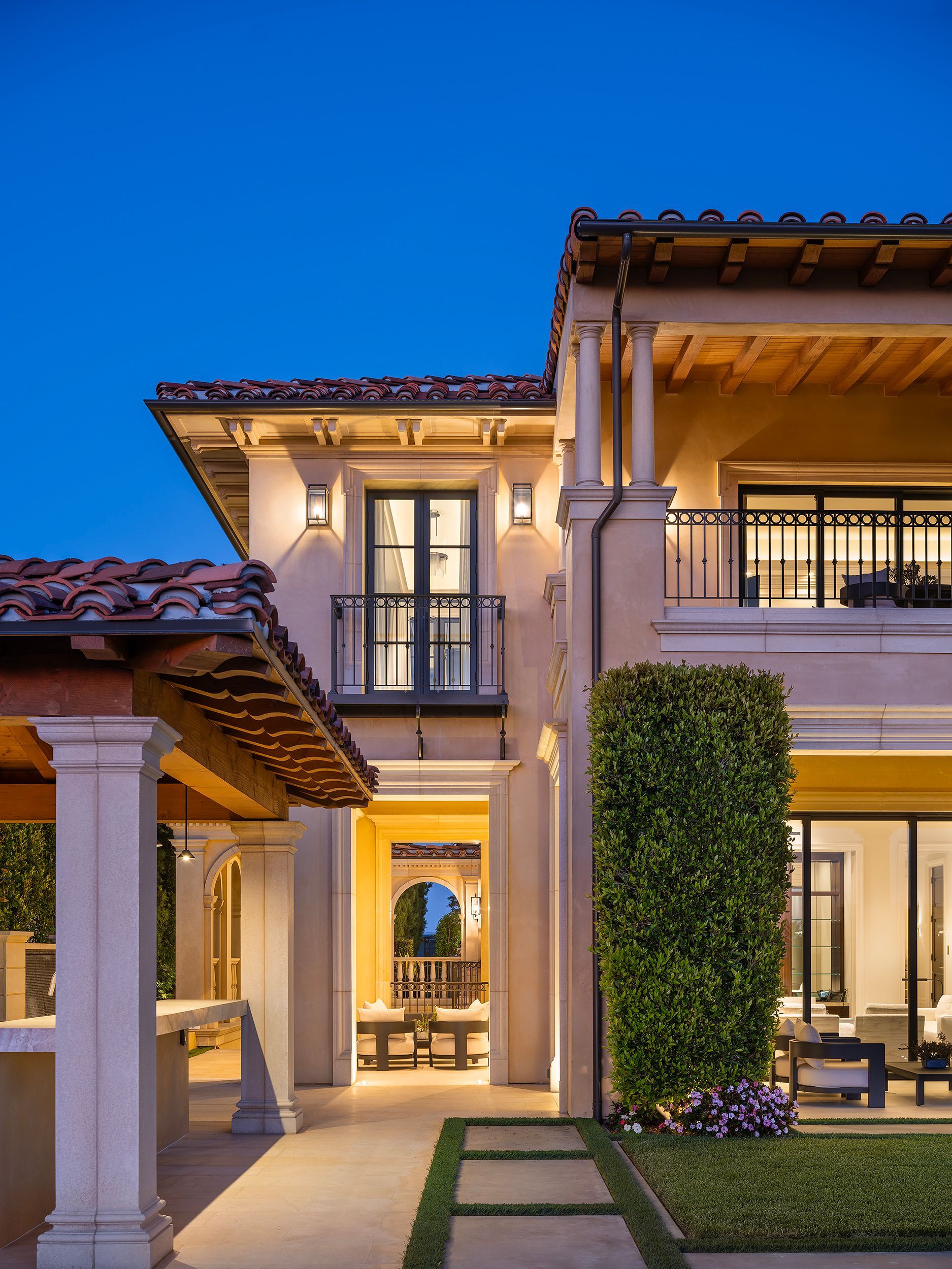 Exterior of crystal cove home in newport beach, ca