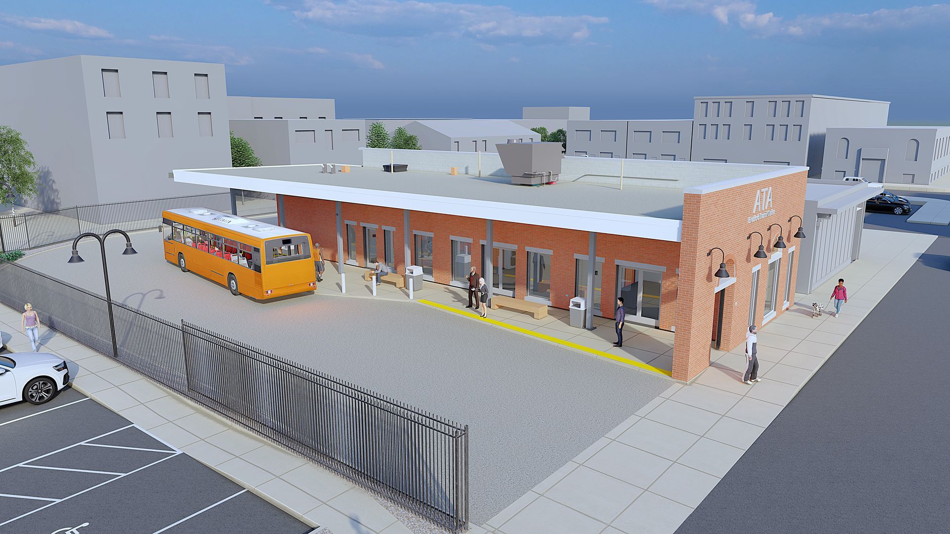 3D rendering of new Bradford Multimodal Transit Facility